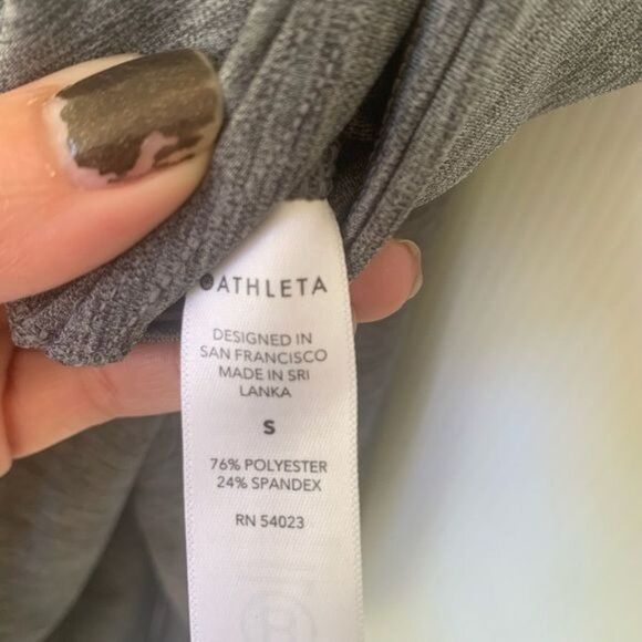 Athleta Size S Gray Heathered Ultimate Stash Pocket 7/8 Leggings Workout Yoga - Picture 6 of 7